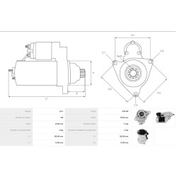 Starter motor replaces 1811003100 / 0-24000-3051 for ISUZU engine