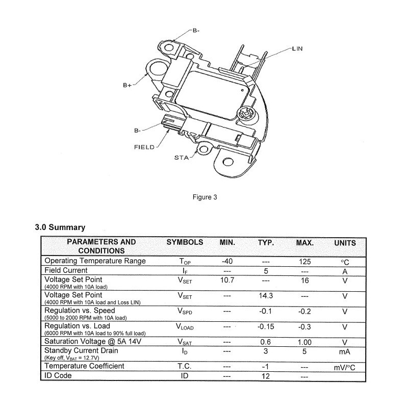 Regulador para alternador DENSO 101210-1720 / DAN107