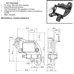 Alternator regulator for DENSO 101210-1720 / DAN107