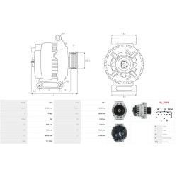 Alternatore 0124655932 sostituisce 01888010 / 1794786 per autocarro SCANIA