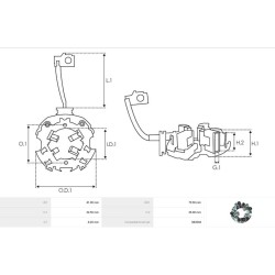 Brush holder for starter HITACHI S13-33 / S13-33A / S13-33B / S13- 34A