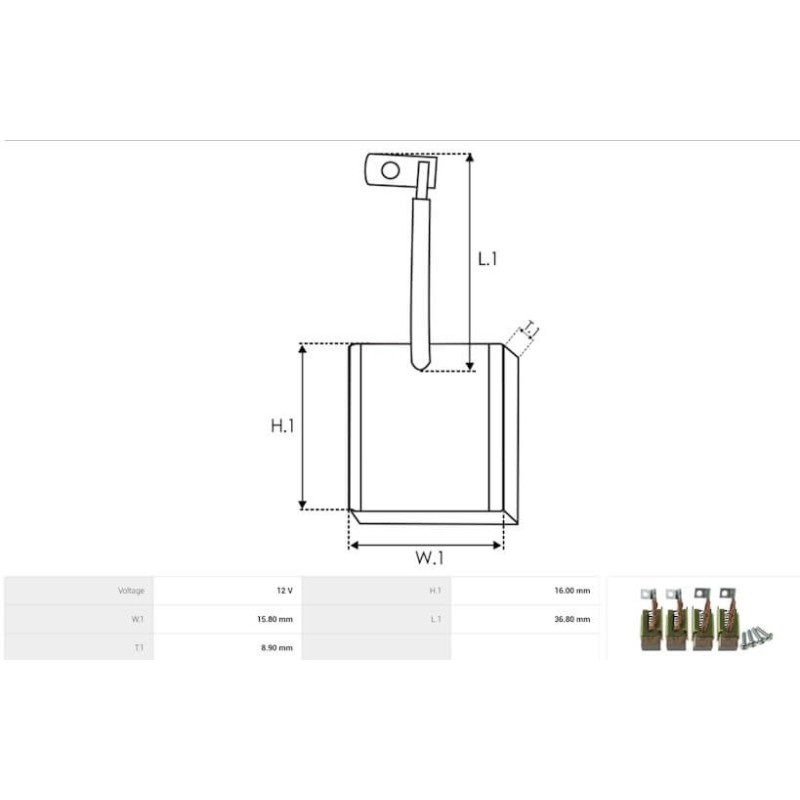 Brush set For motor Iskra / Letrika AMJ4649 / AMJ4653 / AMJ4663