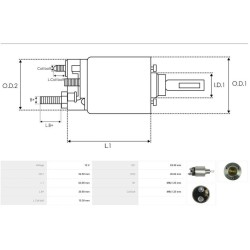 Solenoide per motorini di avviamento Bosch 0001107408 / 0001113006 / 0001116005