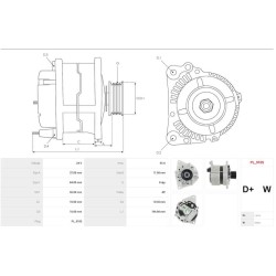 Alternatore in sostituzione di MG487 / 11.204.328 / 504271462 Iveco 65A