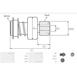 Drive for starter BOSCH 0001157012 / 0001157013 / 0001157021