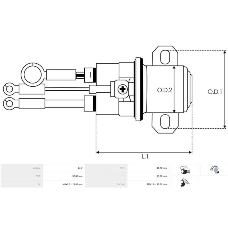 Relé auxiliar para motor de arranque Bosch 0001241005 / 0001241006