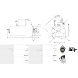 Démarreur remplace 0-23000-7171 / 37766-20200 pour machine et moteur MITSUBISHI