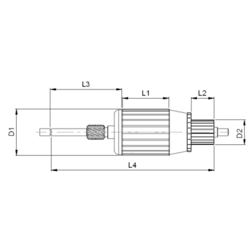 Armadura para motor de arranque Valeo  / Paris-rhone D13E105 / D13E111 / D13E71 / D13E73