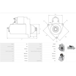 Starter replacing E6HT-11002-CA / 11.131.904  /RE24305 Caterpillar 6.5 kw