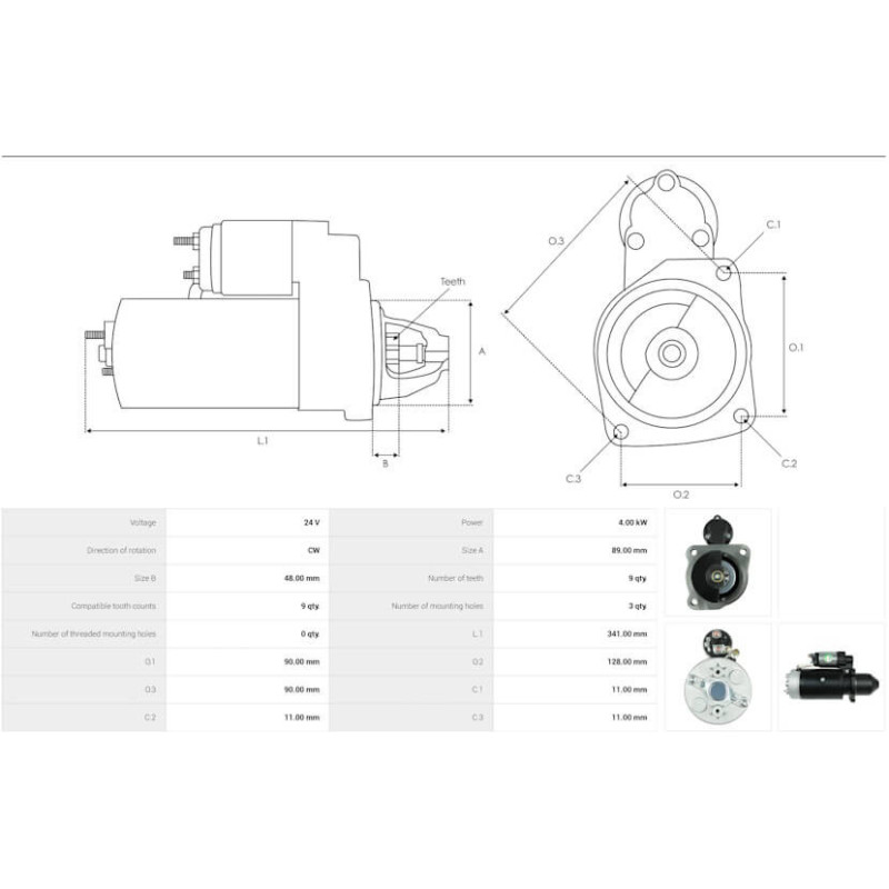 Motorino di avviamento sostituisce 0001360010 / 0001360032 / 0001360038 per Camion SCANIA